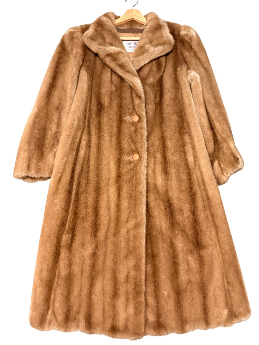 Classic Camel Brown Mink Fur Coat - Women's Elegant Outerwear